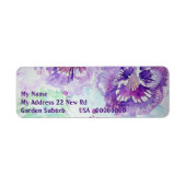 Paarse Pansy Waterverf Return Address Labels (Voorkant)