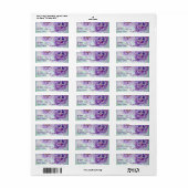 Paarse Pansy Waterverf Return Address Labels (Full Sheet)