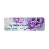 Paarse Pansy Waterverf Return Address Labels (Voorkant)