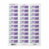 Paarse Pansy Waterverf Return Address Labels (Full Sheet)