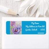 Paarse Pansy Waterverf Return Address Labels (Insitu)