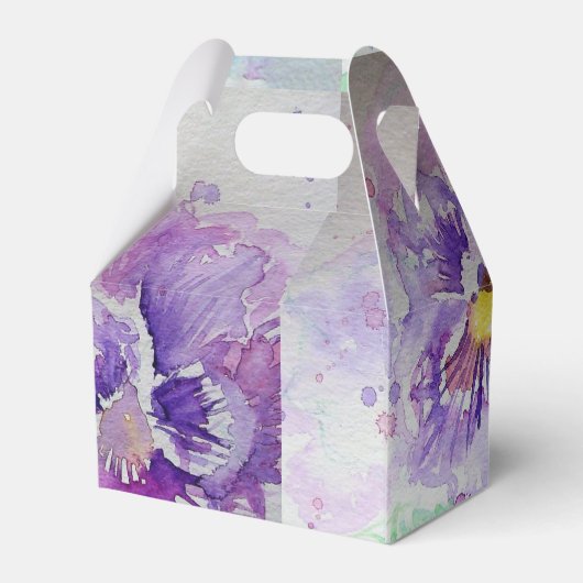 Paarse Pansy Waterverf Return Address Labels Bedankdoosjes (Achterkant)