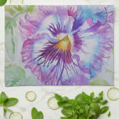 Paarse Pansy Waterverf Vrouwen Lavendel Violet Theedoek (Gevouwen)