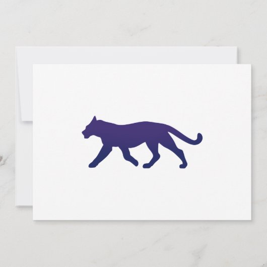 Paarse panthersilhouet - Kies achtergrondkleur Kaart (Achterkant)