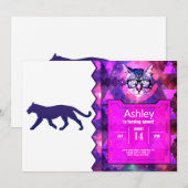 Paarse panthersilhouet - Kies achtergrondkleur Kaart (Voorkant / Achterkant)