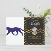 Paarse panthersilhouet - Kies achtergrondkleur Kaart (Staand voorkant)