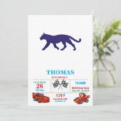 Paarse panthersilhouet - Kies achtergrondkleur Kaart (Staand voorkant)