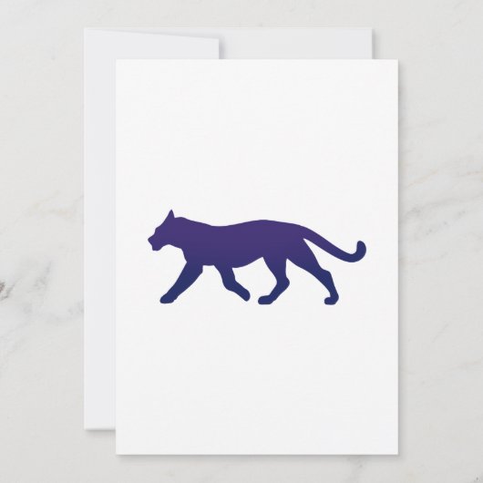 Paarse panthersilhouet - Kies achtergrondkleur Kaart (Achterkant)