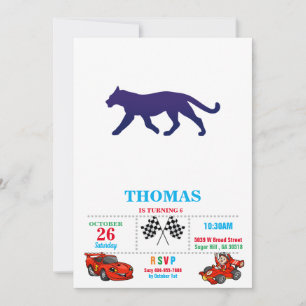 Paarse panthersilhouet - Kies achtergrondkleur Kaart