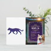 Paarse panthersilhouet - Kies achtergrondkleur Kaart (Staand voorkant)