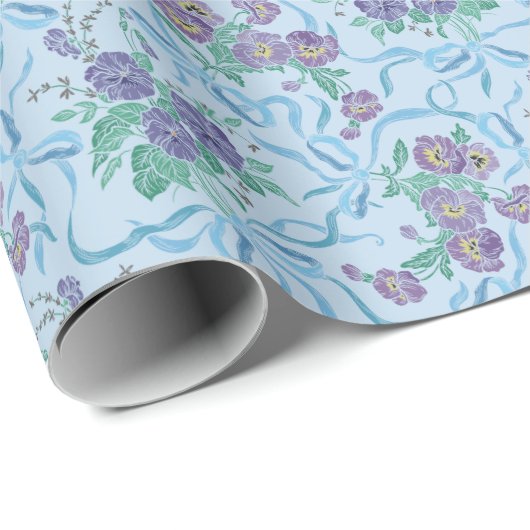  Paarse pantserkonijnen Licht Blauw Cadeaupapier (Rol Hoek)