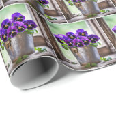 Paarse panty boeket in emmer cadeaupapier (Rol Hoek)