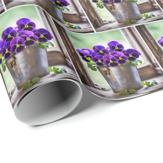 Paarse panty boeket in emmer cadeaupapier (Rol Hoek)