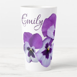 Paarse panty floral Emily naam aanpasbare boho Latte Mok