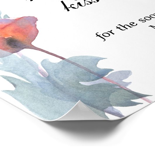 Paarse papaver hoeveel kussen vrijgezellenfeest poster (Hoek)