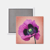 Paarse papaver magneet (Voorkant / Achterkant)