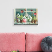 Paarse papaver op een ravijn canvas afdruk (Insitu (Woonkamer))
