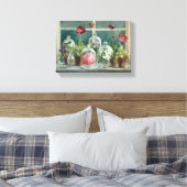 Paarse papaver op een ravijn canvas afdruk (Insitu (Slaapkamer))