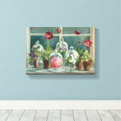 Paarse papaver op een ravijn canvas afdruk (Insitu (Houten vloer))