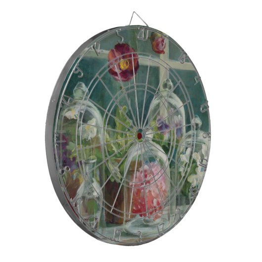 Paarse papaver op een ravijn dartbord (Voorkant Links)