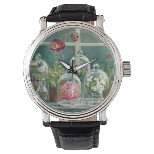 Paarse papaver op een ravijn horloge (Voorkant)