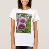 Paarse papaver Poppies roze bloemen T-shirt (Voorkant)