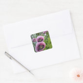 Paarse papaver Vloerauto Vierkante Sticker (Envelop)