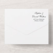 Paarse papaverbloem all in one uitnodiging (Achterkant)