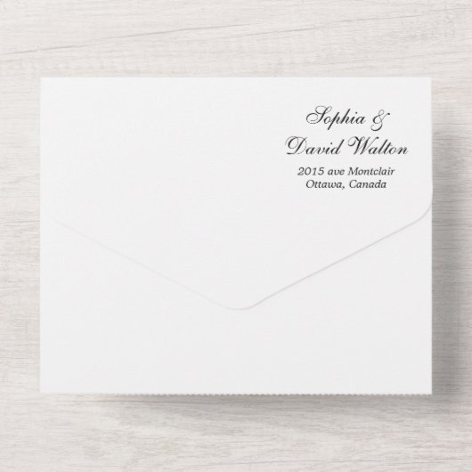 Paarse papaverbloem all in one uitnodiging (Achterkant)