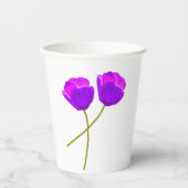 Paarse papaverbloemen papieren bekers (Voorkant)