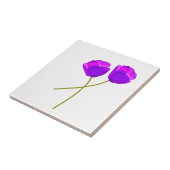 Paarse papaverbloemen tegeltje (Zijkant)