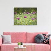 Paarse papavers in Blooming Meadow Canvas Afdruk (Insitu (Woonkamer))