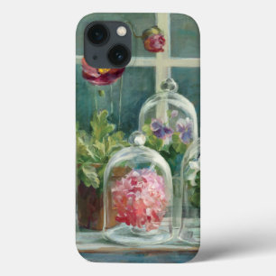 Paarse Papavers op een Vensterbank iPhone 13 Hoesje