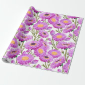 Paarse Papier Daisies Bloemen (Uitgerold)