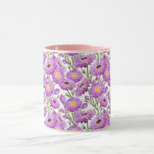 Paarse Papier Daisies Bloemen Mok