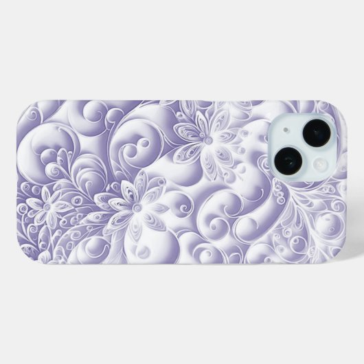 Paarse Papier Quilling Daisy Design Case-Mate iPhone Case (Achterkant (horizontaal))