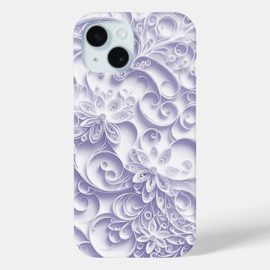 Paarse Papier Quilling Madeliefjes Ontwerp Case-Mate iPhone Case (Achterkant)