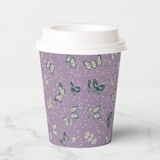Paarse Papillon Papieren Bekers (Rechts)