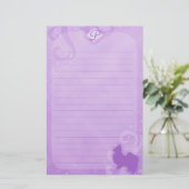 Paarse Papillon Stationery Briefpapier (Staand voorkant)