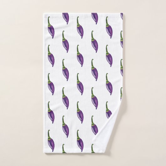 Paarse paprika's bad handdoek (Handdoek)