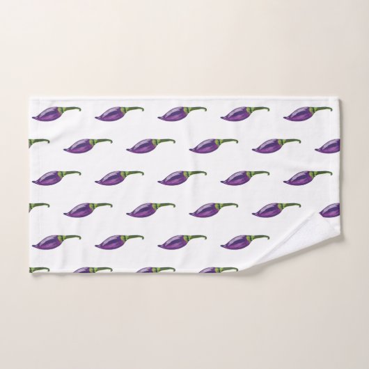 Paarse paprika's bad handdoek (Handdoek)