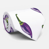 Paarse paprika's stropdas (Opgerold)