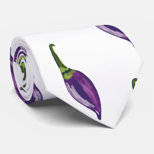 Paarse paprika's stropdas (Opgerold)