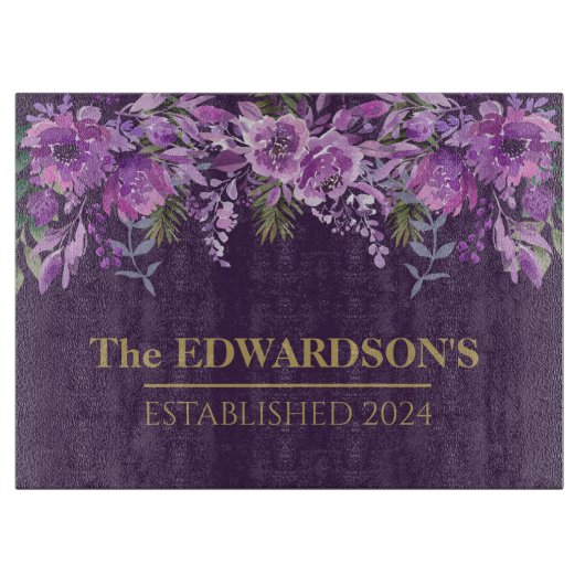 Paarse paradijs: botanische schoonheidssnijplank snijplank (Voorkant)