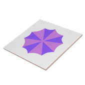 Paarse paraplu bovenzijde tegen witte achtergrond tegeltje (Zijkant)