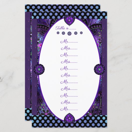 Paarse paraplu & harten .7 (Voorkant / Achterkant)