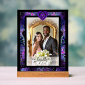 Paarse paraplu & harten .7 acryl bord (Neutraal)