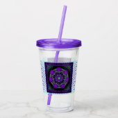 Paarse paraplu & harten .7 acryl drinkbeker (Achterkant)