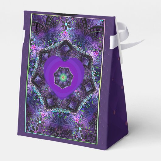 Paarse paraplu & harten .7 bedankdoosjes (Achterkant)