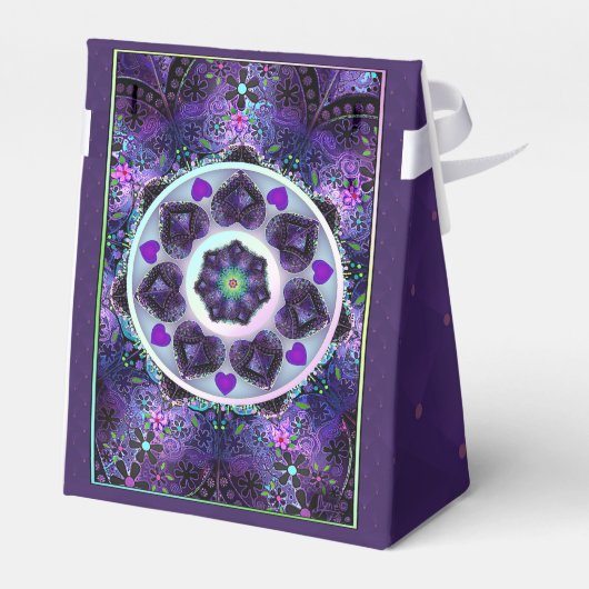 Paarse paraplu & harten .7 bedankdoosjes (Achterkant)